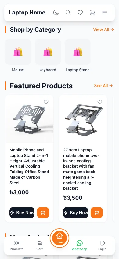 Mobile home page