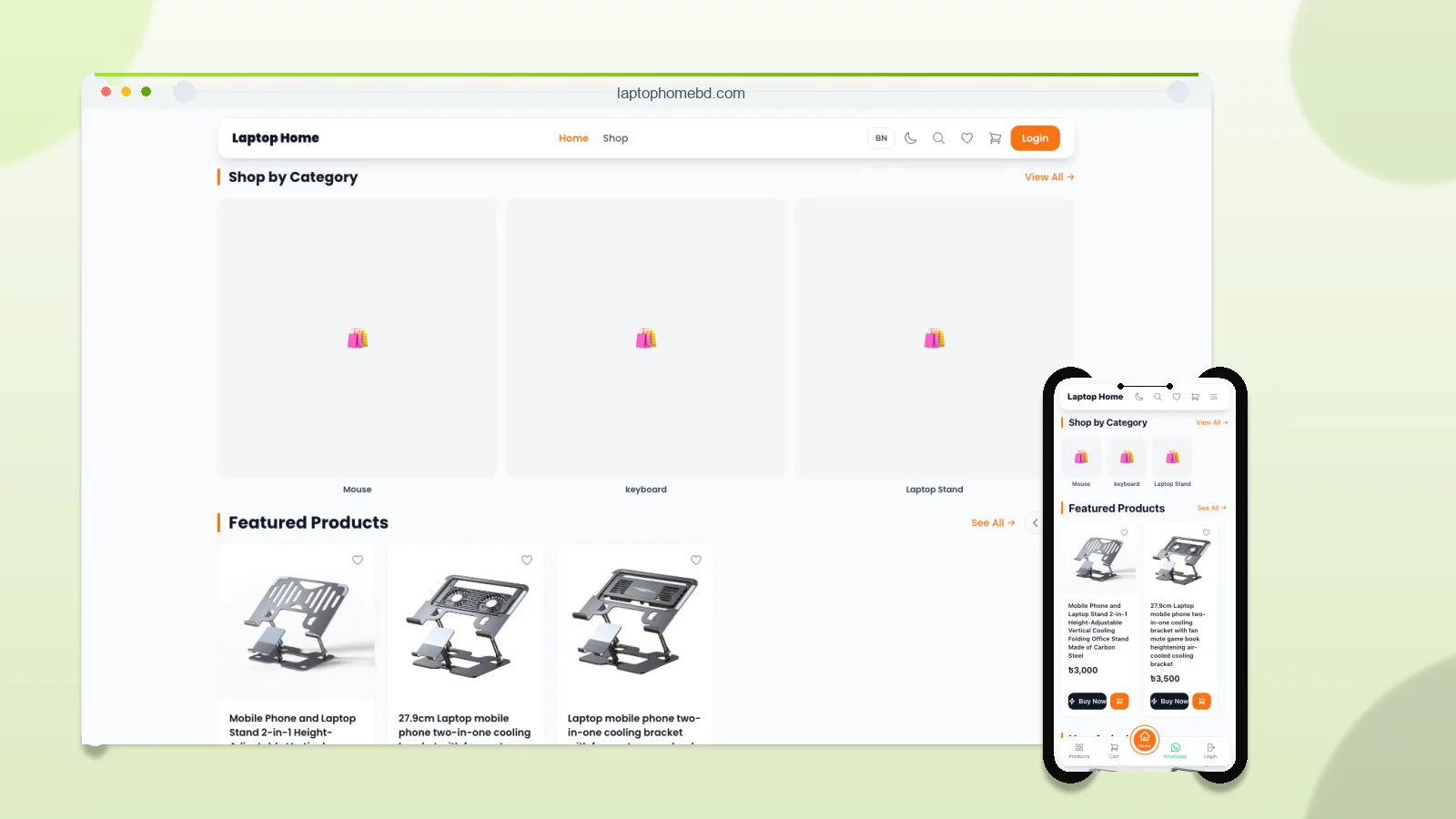 Laptop Home — Laptop Accessories E-commerce Website