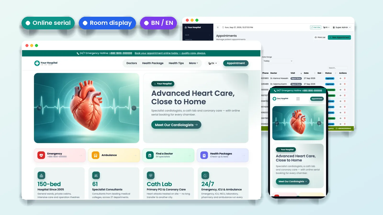 Hospitalix Hospital Website & Management System